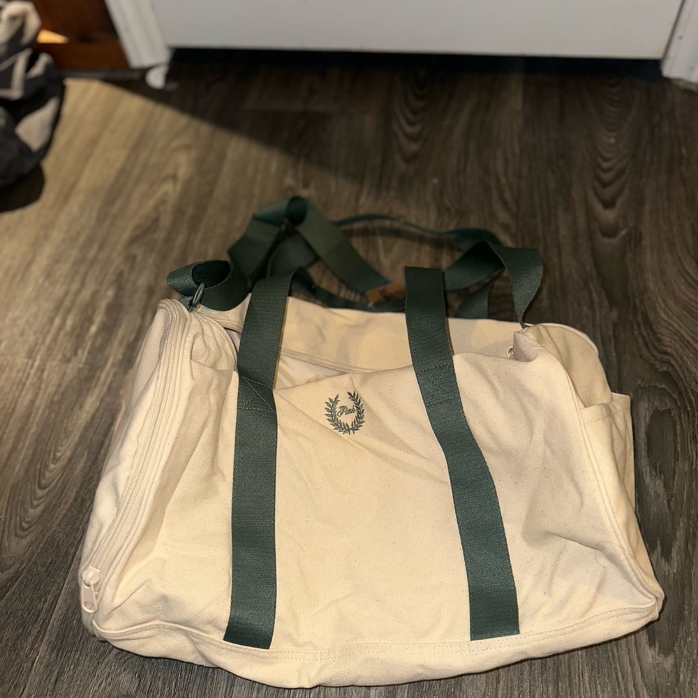 PINK Cream and Green Tote Bag
